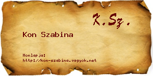 Kon Szabina névjegykártya